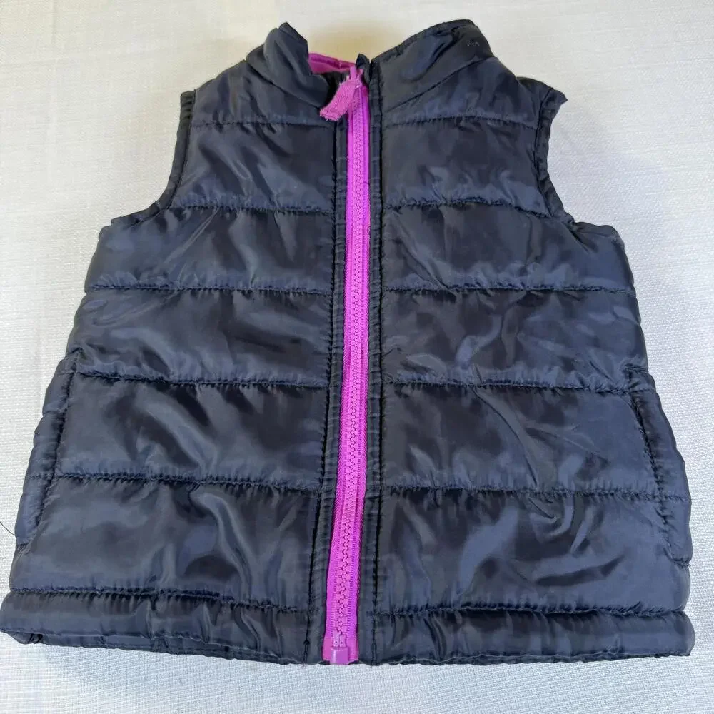Vintage Baby Kids OshKosh B'Gosh 18‎ Mo. Puffer Vest Blue / Purple